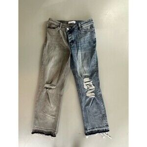EUC VERVET BY FLYING MONKEY Norah Jeans Color Block Blue Gray  Button Fly 29